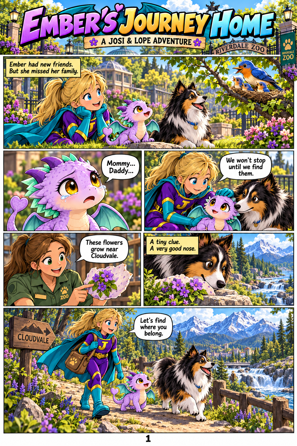 Josi and Lope help homesick baby dragon Ember find her family