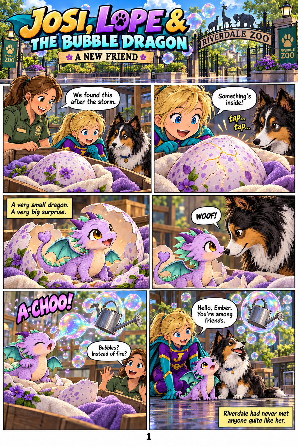 Josi and Lope meet Ember, a tiny lavender baby dragon