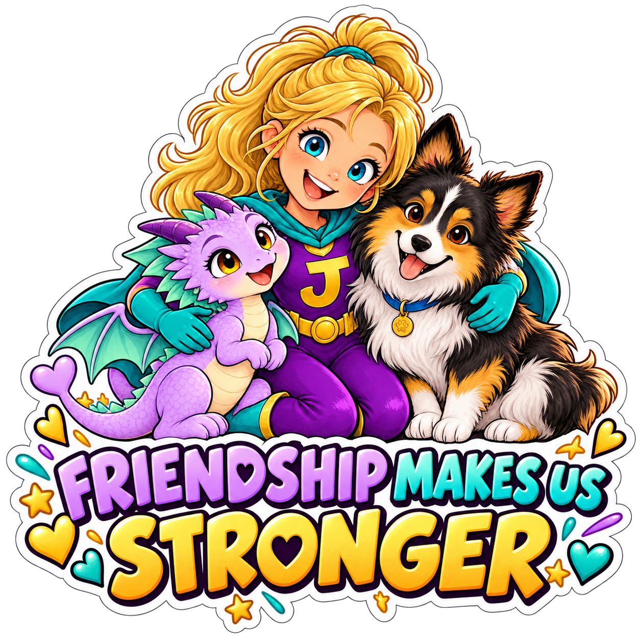 Josi, Lope & Ember friendship sticker: FRIENDSHIP MAKES US STRONGER